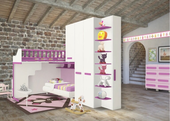 Girls room (farmhouse) Design Rendering