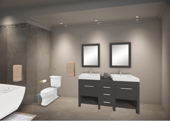 luxury bathroom Design Rendering