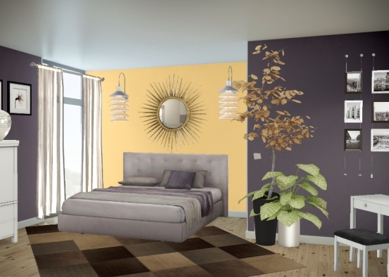 Banana Eggplant Bedroom Design Rendering