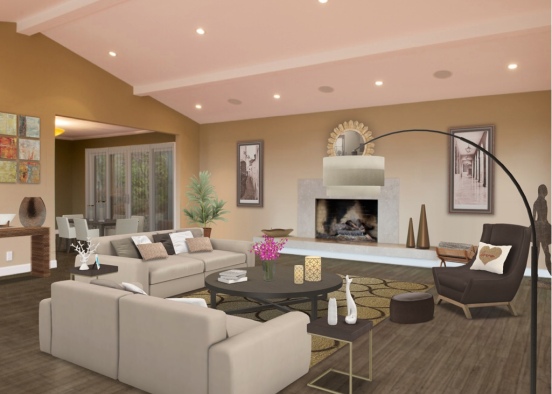 Glam style living room Design Rendering