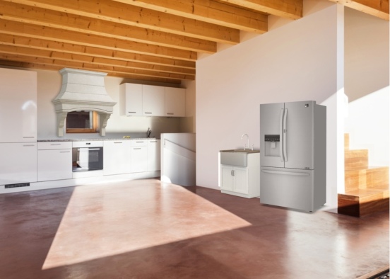 Concrete kitchen Design Rendering