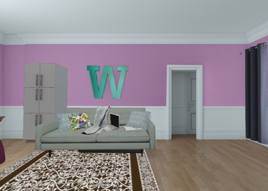 Simplistic Bedroom/living room Design Rendering