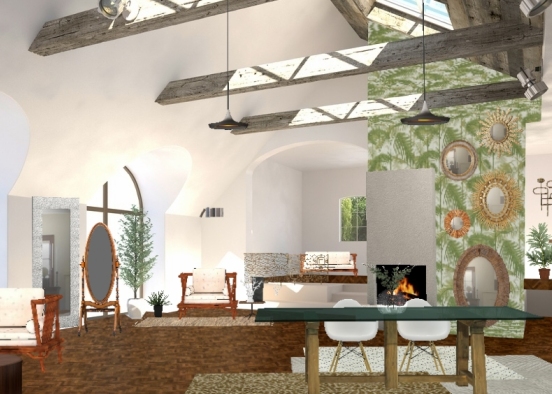 jungle living room Design Rendering