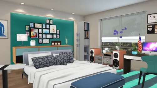 Modern blue teen girl dream