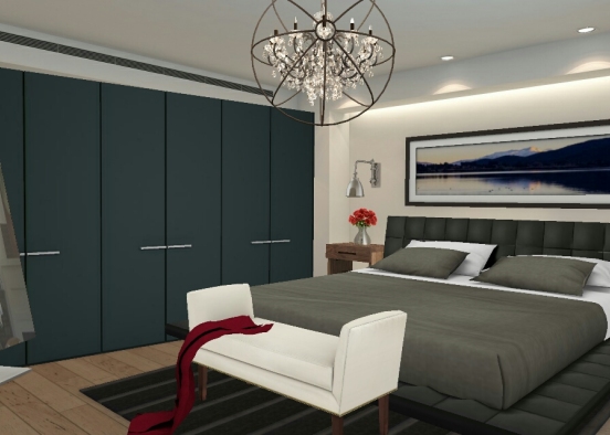 Contemporary bedroom Design Rendering