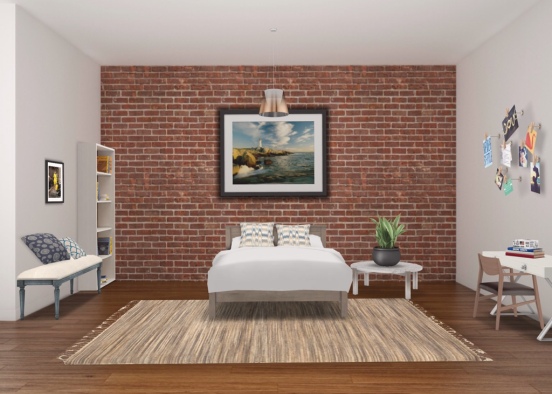 Minimalistic Beachside Bedroom Design Rendering