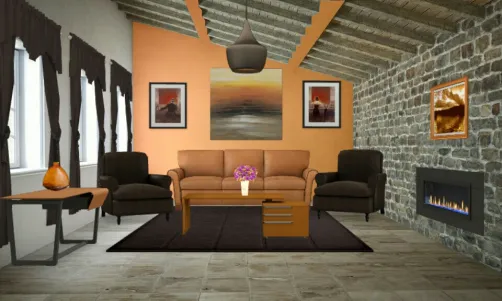 Orange and brown