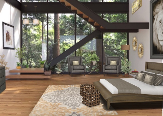 Treehouse bedroom Design Rendering