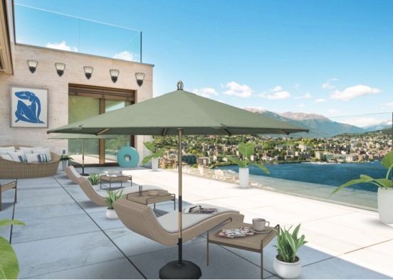 Luxurious Resort Style Deck Design Rendering