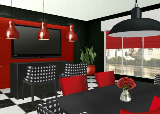 Checker Dining Room Design Rendering