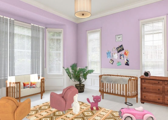 Room for a baby girl Design Rendering