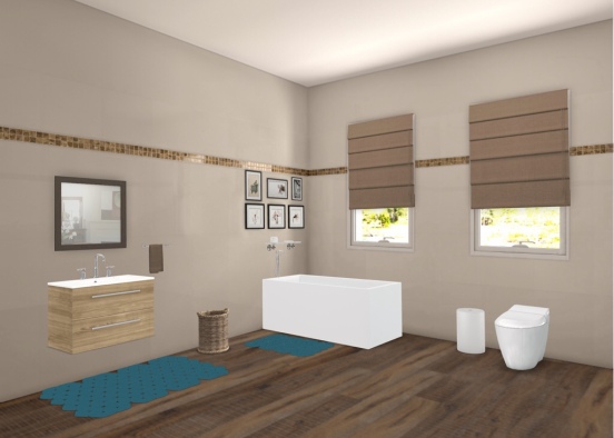 Brownish bathroom Design Rendering