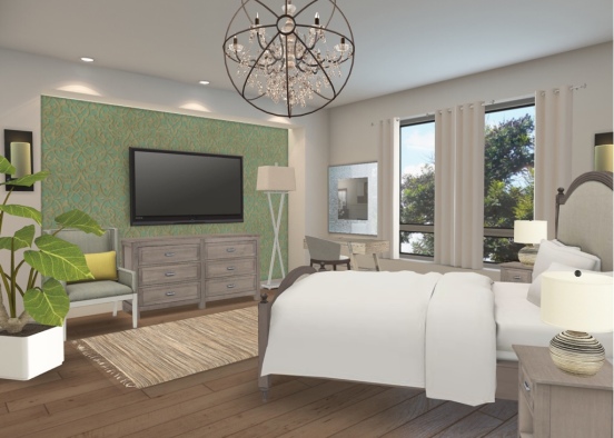 Modern with antique touch bedroom  Design Rendering