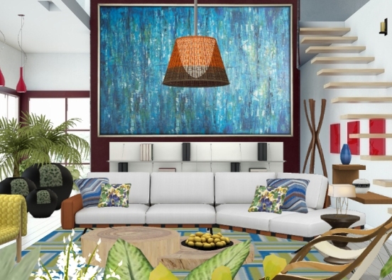 Coastal living room  Design Rendering