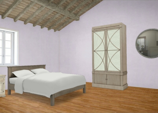 Purpule-gray bedroom Design Rendering