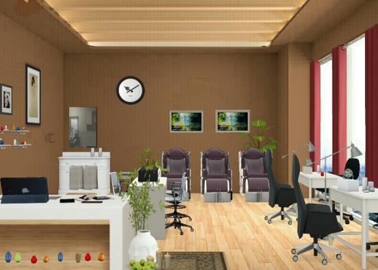Typical nail salon  Design Rendering