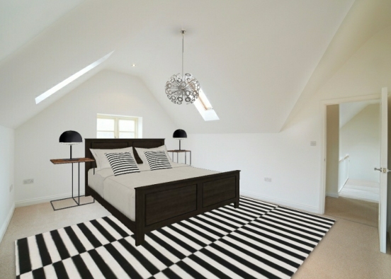 Black and white room  Design Rendering