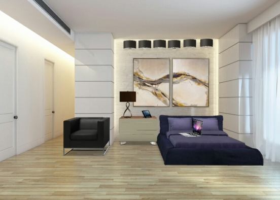 Paris bedroom Design Rendering