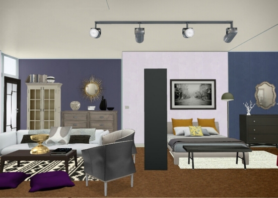 Chic modern studio apartment  Design Rendering