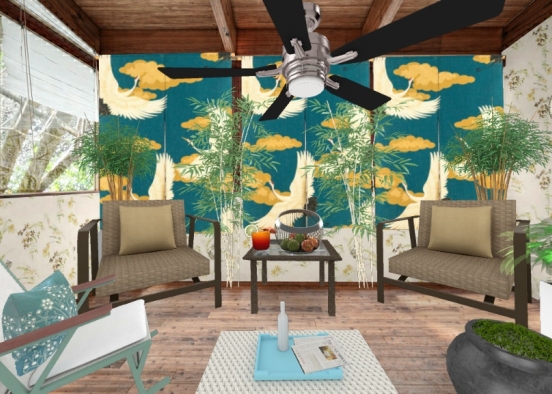 Screened In Porch With Plants Design Rendering