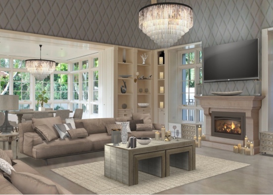 Luxury Ash Lounge Design Rendering