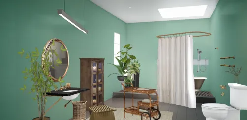 tropical vintage bathroom. 