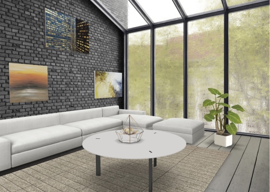 casual living room Design Rendering