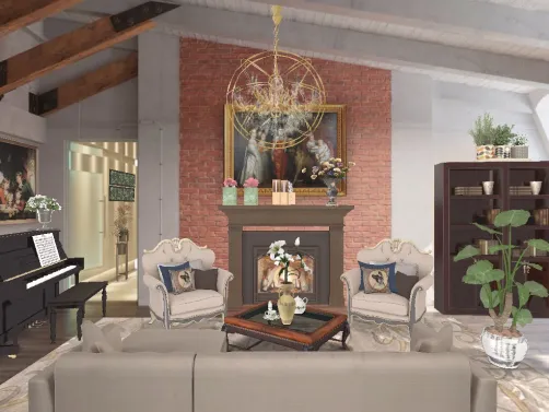 sala estilo vintage en un espacio industrial