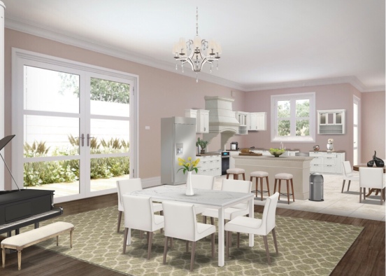 Dining and kicthen Design Rendering