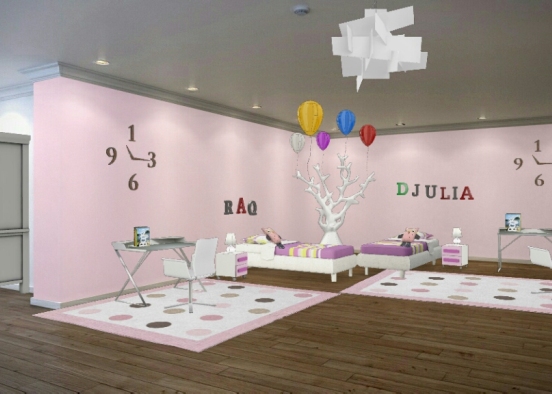 Детска стая за сестри Design Rendering