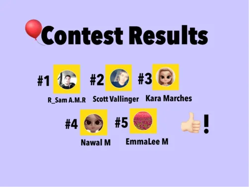 CONTEST RESULTS! GOOD JOB EVERYONE!!❤️🥳👍🏻🤩