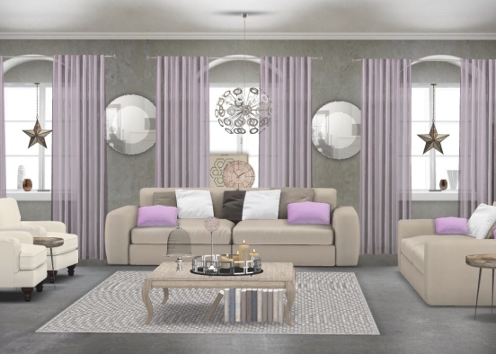 shabby chic lounge  Design Rendering