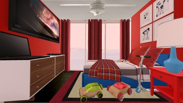 Simple boys room Design Rendering