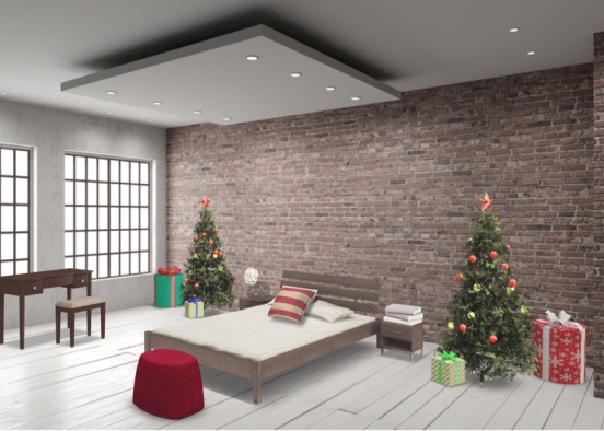 Christmas decretive bedroom  Design Rendering