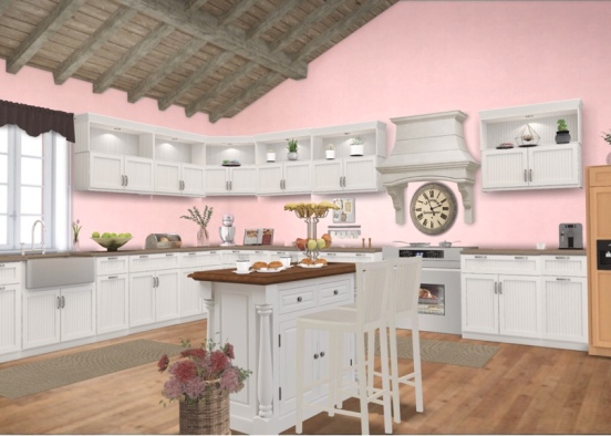 pink kitchen  Design Rendering