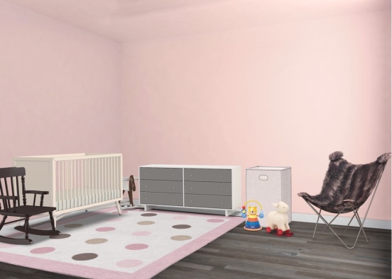baby girl nursery  Design Rendering