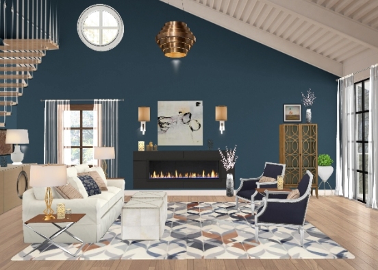 Lovely Living room  Design Rendering