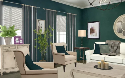 Dark Teal and White