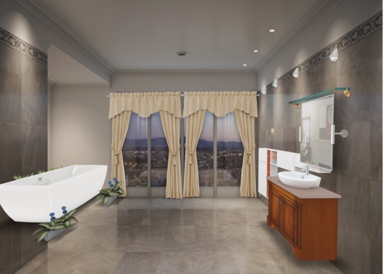 Luxry bathroom Design Rendering