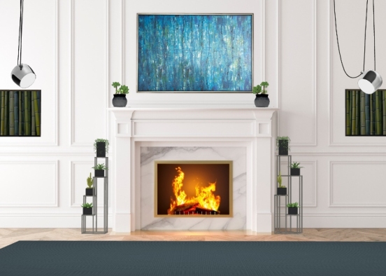 FirePlace wall Design Rendering