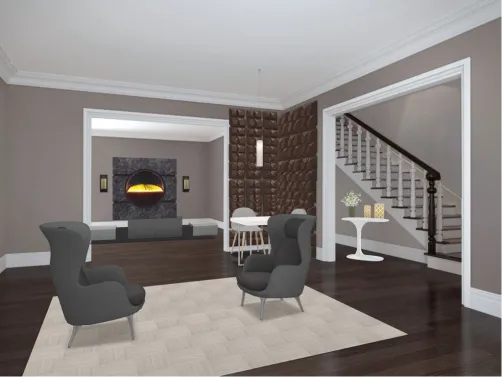 Modern living room and dining room 