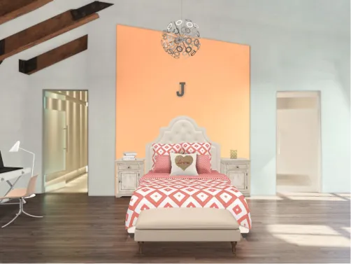 Peach bedroom
