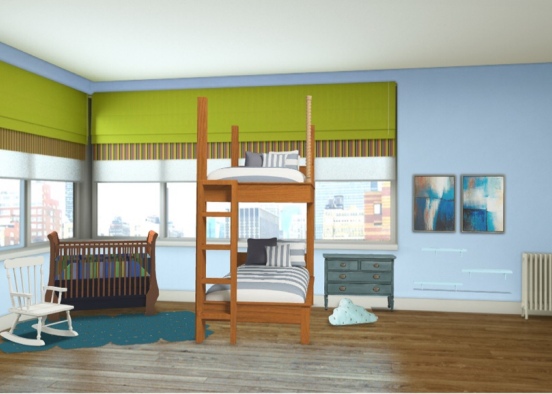 beautiful room for a baby boy Design Rendering