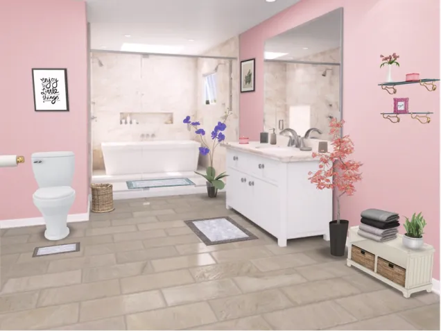 cute little pink bathroom