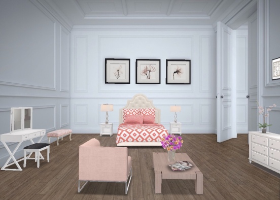 French bedroom Design Rendering
