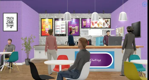 Blueberry Purple Interior of Chatime
