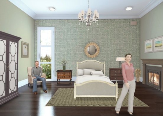 Serene bedroom Design Rendering