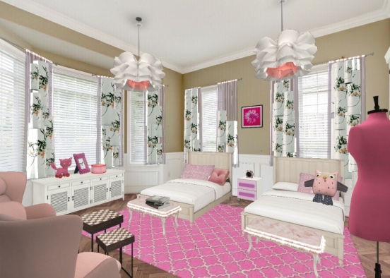 Floral Bedroom Design Rendering