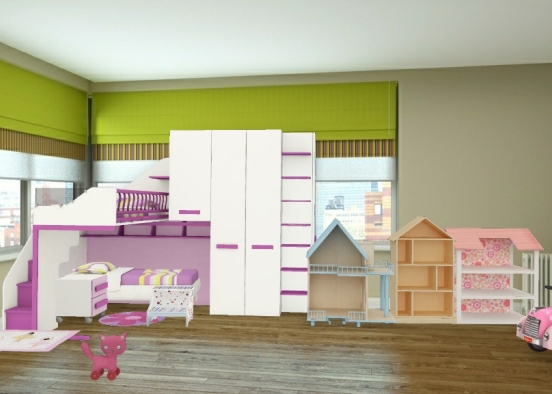 Kids room(girls) Design Rendering