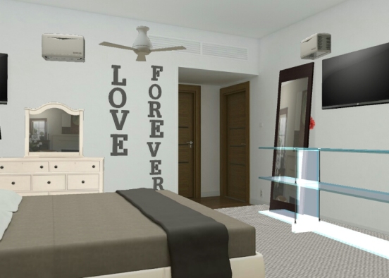 Elegant Modern Bedroom Design Rendering
